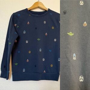 2/$30 Gap Kids Star Wars sweatshirt in deep navy blue SZ Large